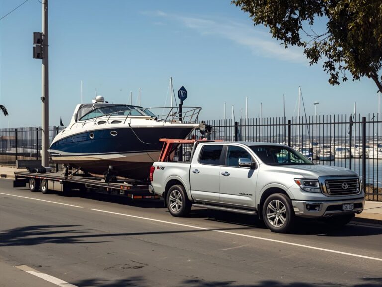 Light vehicle towing near me in St Kilda with boat trailer transport to marina