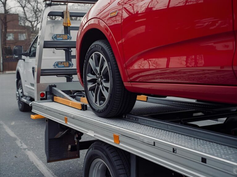 Tilt‑tray car towing near me in Richmond with low‑angle ramps and soft straps